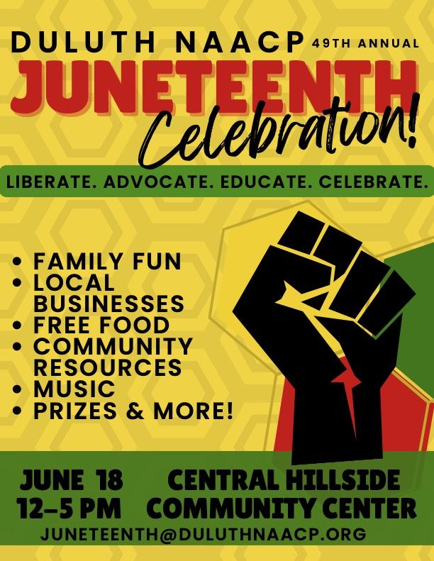 Duluth NAACP Juneteenth Celebration flyer